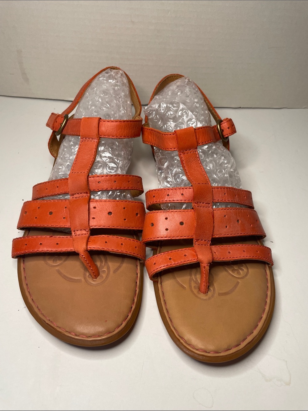 Borne Women's Size 9  Orange Multi‑Strap  Sandals   NWT